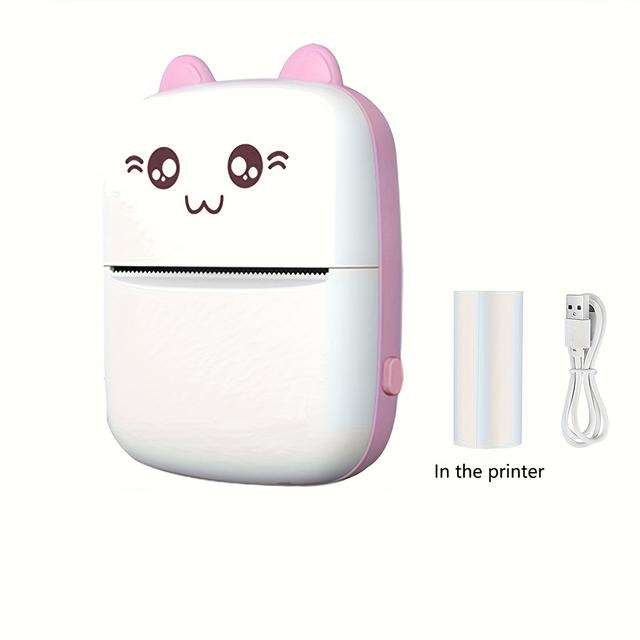 TEMU Cute Portable Mini Thermal Printer, Usb Rechargeable Inkless Design, Supports Photo/label Printing, Suitable For Travel And Home Use