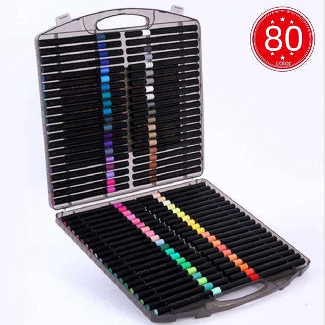 TEMU 80 akrylových fixů, velká role barevných pastelek, pro malování na kámen, keramiku, dřevo, plátno, plast, výrobu karet a ruční práce, vhodné pro profesionální umělecké použití