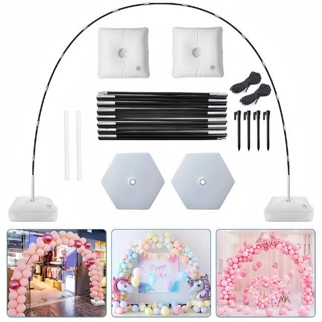 TEMU Verstelbare Ballonboog Set - Breed & 2.7m met Waterinvulbare Basis, Perfect voor Verjaardagen, Bruiloften, Feestdagen & Babyshowers, Ballonnenstandaard, Feestdecoratie, Paaskamer