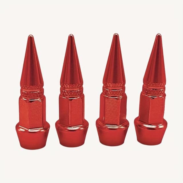 TEMU Hexagonale Korte Puntige Ventieldoppen 45MM voor Auto's en Motorfietsen, Compatibel met 8V1 Schroefdraad, Beschikbaar in Verschillende Kleuren en Stofdicht