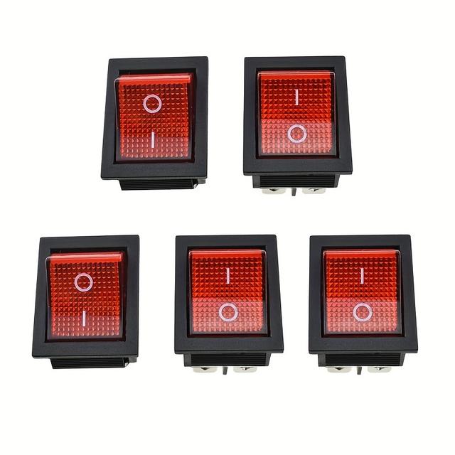 TEMU Червоний 4-контактний вимикач- для човна 16А/20А AC 250В/125В для автомобіля та мотоцикла