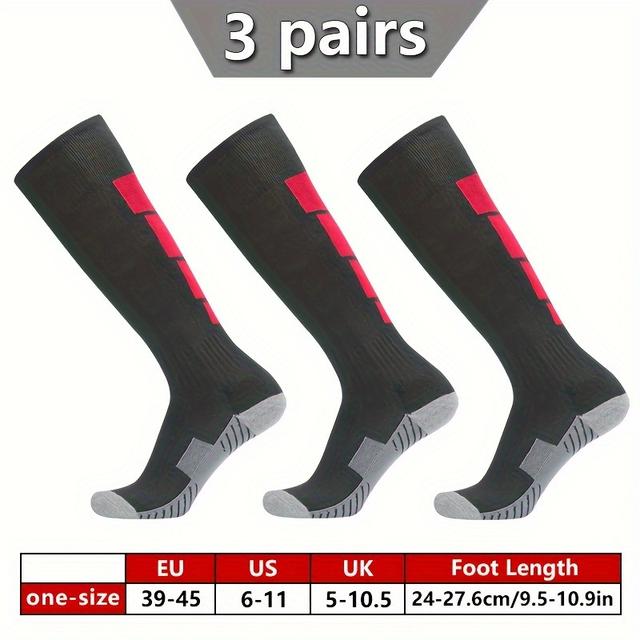 TEMU 3 Pairs Of Premium Motorcycle Socks - Extra Thick, Extra Long, With A Towel-like Bottom, Moisture-wicking, And Warm, Ideal For Riding In Cold Weather.