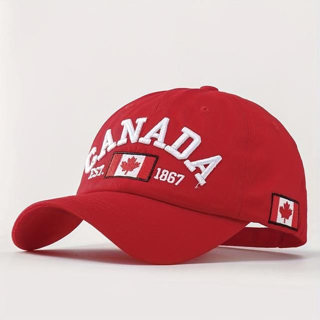 TEMU The Canada Baseball Cap Features Unisex Design For Couples, Showcasing The . This Vintage-style, Versatile Cap Is Lightweight And Perfect For Outdoor Sports, Making It An Ideal Gift.
