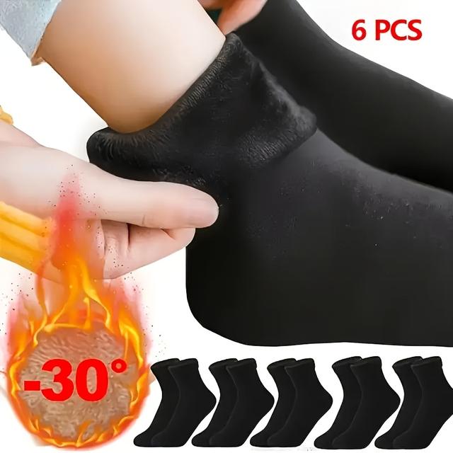 TEMU 6 Pairs Of Snow Socks With Plush Warm Socks For Men And Women