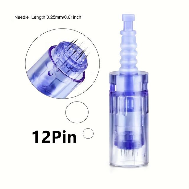 TEMU 20 قطعة إبر بديلة 0.25 مم لخرطوشة A6/A1 ديرما بين، 12 دبوس، 24 دبوس، 36 دبوس، دائرية، أداة عناية بالبشرة وترطيب الوجه للاستعمال مرة واحدة