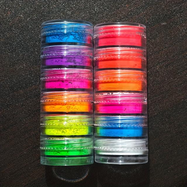 TEMU 12color (2set) Neon Fluorescent Powder Epoxy Resin Neon Powder Dye For Slime Candle Jewelry Making Dye