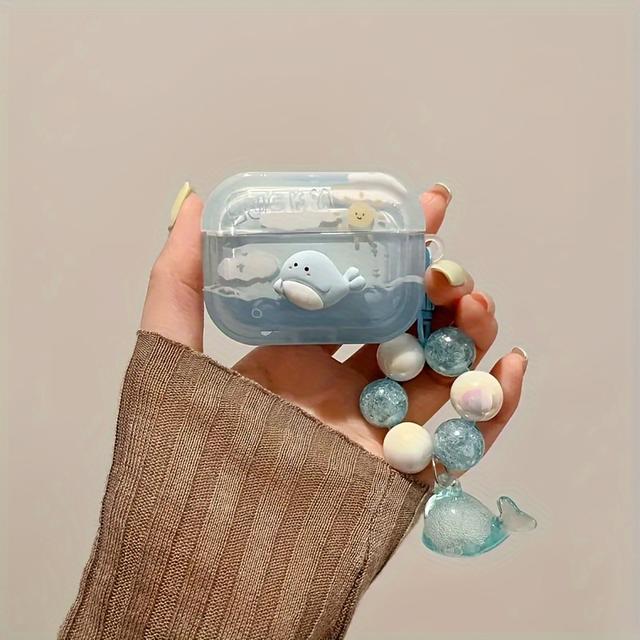 TEMU Funda para auriculares inalámbricos AirPods Pro 2, diseño de azul , accesorio lindo