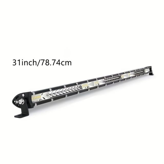 TEMU Slim Single Row Led Light Bar 21/31 Inch, 5000lms Flood Work Light For Off-road Vehicles, Suvs, Trucks, Tractors, And Boats - 12v/24v, Die-cast Aluminum Shell