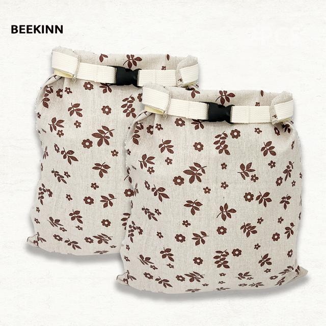 TEMU Beekinn Reusable Wax Bread Bags - Fabric Square Storage With Latch Closure For Homemade Bread, Freshness Keeper, Ideal For Sourdough And Artisan Loaves, Bread Bag