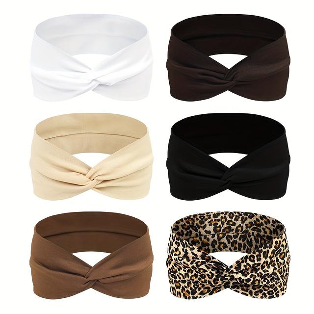 TEMU 6pcs/set Fashion Solid Color Women's Hair Tie Suitable For Sports, Running, Yoga And Daily Band Set Multiple Colors