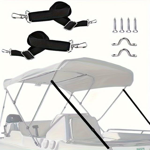 TEMU 1 세트 카약 요트 관광 보트 캐노피 강화 벨트 텐트 네 모서리 고정 벨트 보트 커버 지지대 고정 바인딩 벨트