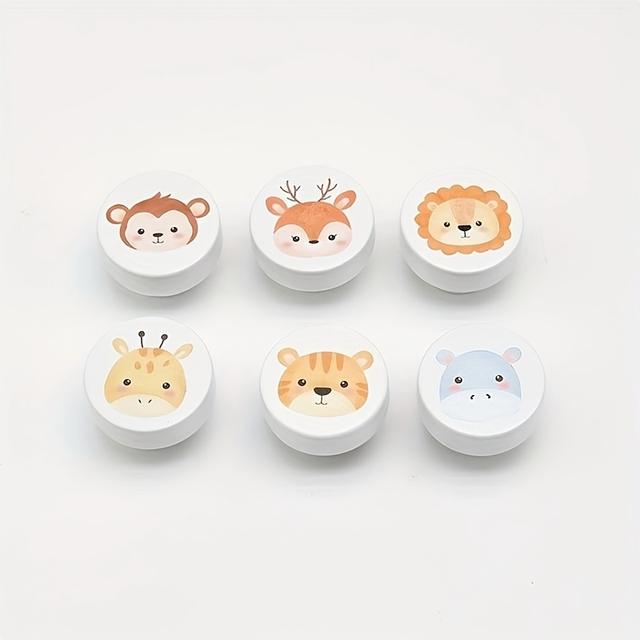 TEMU 6/8pcs Scandinavian Style ' Cute Rainbow Animal Round Bedside Table Drawer Knob, Furniture Wardrobe Door Wooden Handle, Multifunctional Furniture Drawer Knob, 's Room Cartoon Decoration