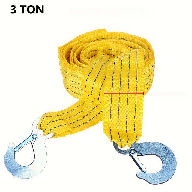 TEMU 5 Ton Heavy Duty Tow Strap, 4m Break Strength Nylon Recovery Rope With Storage Bag, Front Location Tensile Strength For Vehicle Emergency Towing