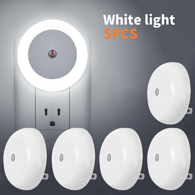 TEMU [5 Pack] Night Light, Night Lights Plug Into Wall, Dusk To Dawn White Led Night Light 0.5w, Nightlight For, Bedroom, Bathroom, Hallway, Kitchen, Night Light Plug In, ( Cool White)