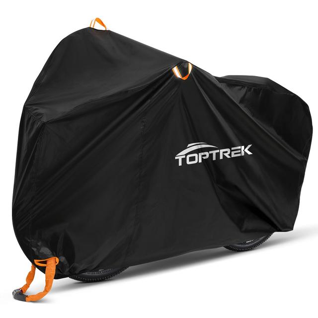TEMU Negra para Bicicleta Toptrek - 210D Oxford para Todo , Protección UV y Antipolvo, Orejas Reflectantes y Orificio para Candado, Duradera para Bicicletas Profesionales y de Tránsito, Lavable a