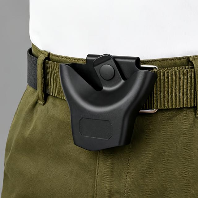 TEMU カル手錠ホルスター 1個 ベルト式 プラスチックスチール製 手錠ドローポーチ アウトドアスポーツ・戦術訓練に最適 耐摩耗性ABSプラスチック 頑丈で持ち運び便利 (ブラック)