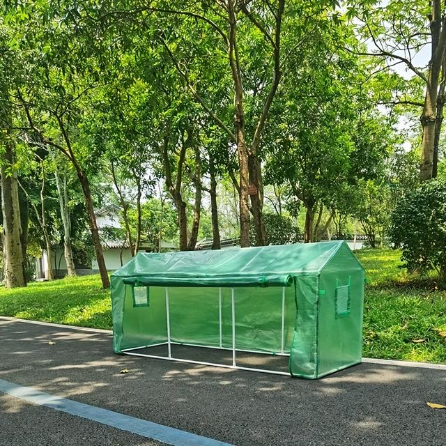 TEMU Gewächshaus mit Insektennetz und verzinktem Stahlrahmen, tragbar 6ft x 2,3ft x 3ft Indoor/Outdoor Gewächshaus mit Roll-Up-Reißverschlusstür, transparentes/weißes PE-Abdeckmaterial