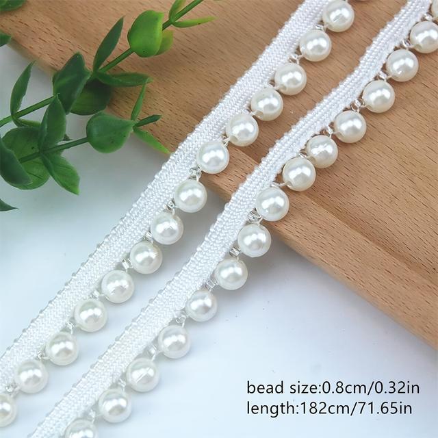 TEMU 2 Yards Of Handmade Pearl Lace For Decorating Clothing Collars, Cuffs, Hats, And Projects