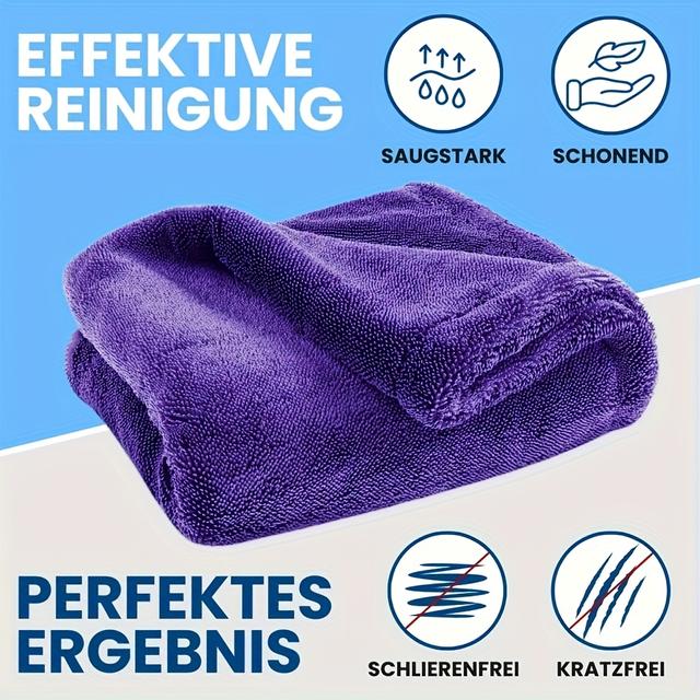 TEMU 24x36inch Twisted Purple Fast Drying Towels For Cars Microfiber Towel Twist-loop Pile Vehicle Cleaning Detailing Towel For Trucks Suvs Boats With Superior Absorbency Gsm1600