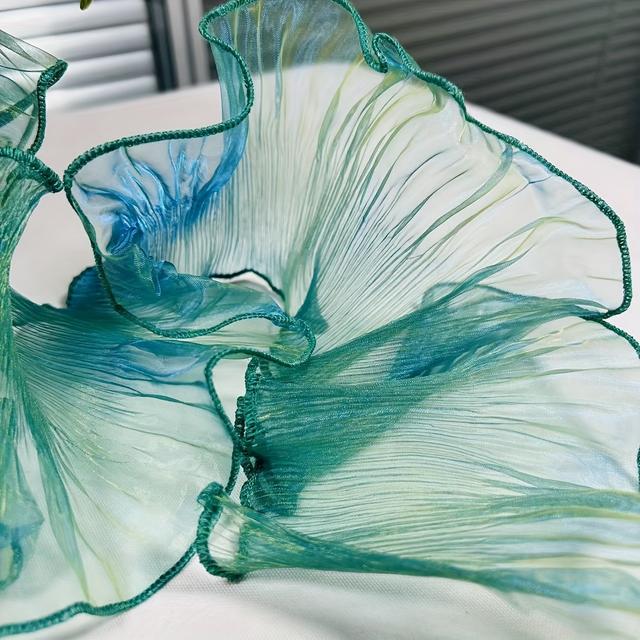 TEMU 3 Jardy, Szerokość 12 cm/4,7 cala Siatka w Kolorze Syreny, Koronka i Akcesoria Koronkowe, Dekoracja DIY, Koronkowa Tkanina na Kołnierzyki i Rąbki Rękawów, Tkanina na Odzież Ślubną