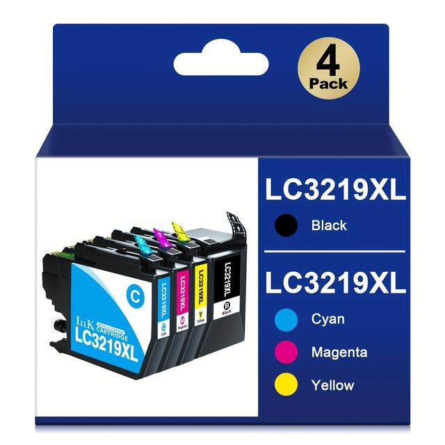 TEMU Multipack de cartouches d'encre LC3219XL/ LC3217 (Noir, , Magenta, Jaune) - Compatible avec Brother MFC-J6530DW, MFC-J5335DW, MFC-J5730DW, MFC-J5930DW, MFC-J6935DW - Haut , lot de 4