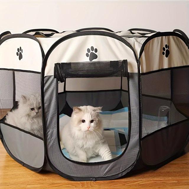TEMU Cat Delivery Room Waiting Box Tent Enclosed Cat Kennel Pet Production Room