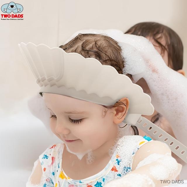 TEMU หมวกใส่แชมพู, หมวกอาบน้ำกันน้ำปรับได้สำหรับเด็กเล็ก, หมวกกันแดดสำหรับอาบน้ำ (สไตล์ Origami, มีสีชมพู/ฟ้า/ขาว)