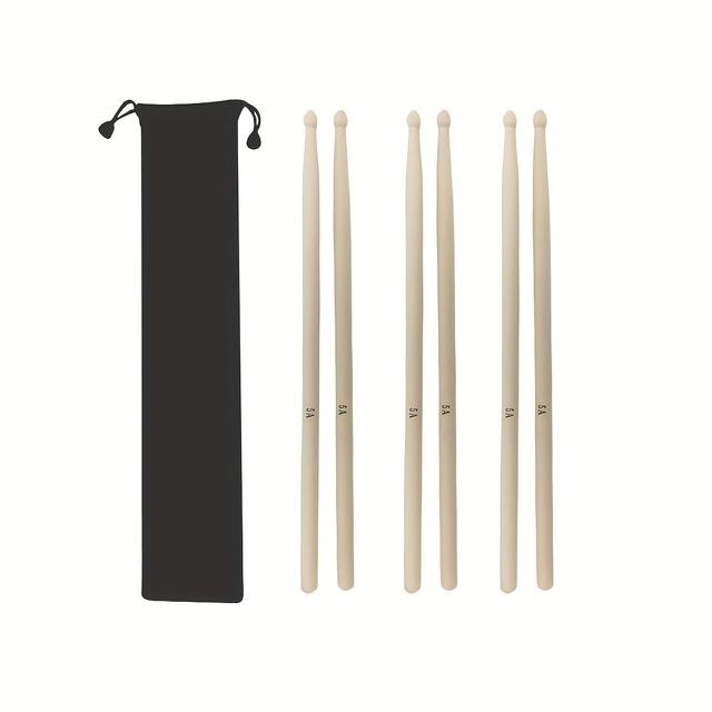TEMU 3 أزواج من عصي الطبول 6، فرش طبول الجاز، عصي طبول خشبية 5A، إكسسوارات الآلات الموسيقية. 3 أزواج من عصي الطبول لتجعل موسيقاك تحلق