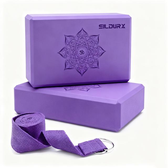 TEMU Yoga Blocks 3in 1 Set Strap, Non-slip And Durable, Suitable For Stretching, Yoga, Pilates, New Design