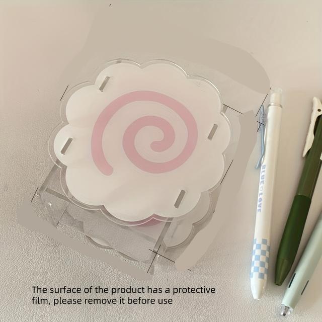 TEMU Organizador de escritorio espacioso con forma de , portalápices acrílico con diseño en rosa, de almacenamiento para tu escritorio, estante de papelería, accesorio de oficina divertido