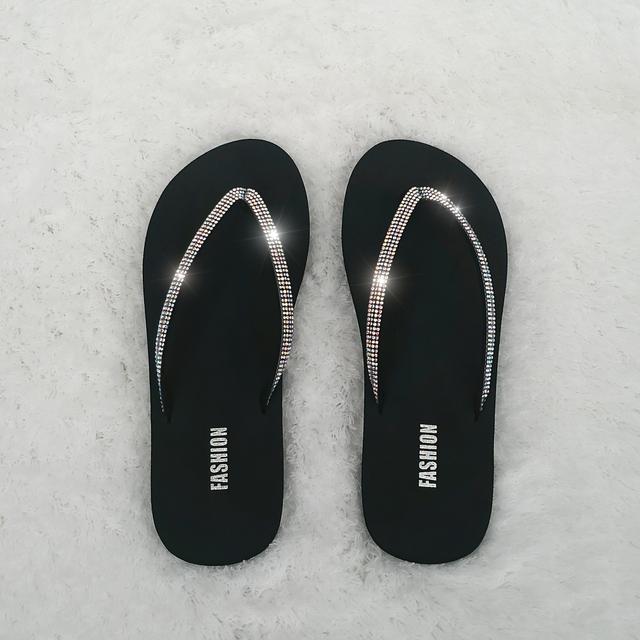 TEMU Damernas Rhinestone-prydda Flip Flops för Halloween, och Höst, Damskor