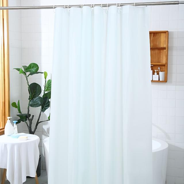 TEMU 1pc Shower Curtain Liner, Peva Shower Curtain With 12 Rope Rings, Bathroom Partition, Bathtub Curtains, Bathroom Accessories, 180x180cm / 70.87x70.87inch, Valentines Decoration For Home