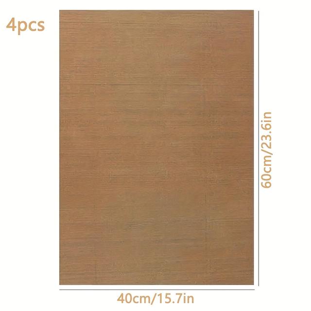 TEMU Set Of 4 Reusable Teflon Baking Mats - Heat-resistant, Food-grade Safe, Suitable For Ovens And Air Fryers, Essential For Holidays And Everyday Cooking | Surface | Durable Baking Mats