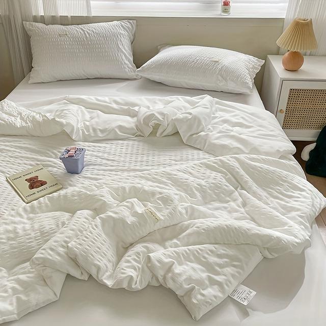 TEMU 1枚の夏の薄い毛布、泡包みで折りたたみ、涼しい夏の毛布、柔らかく快適、寝室、ゲストルーム、寝具、夏の毛布（枕カバーまたはシーツなし）に適しています。