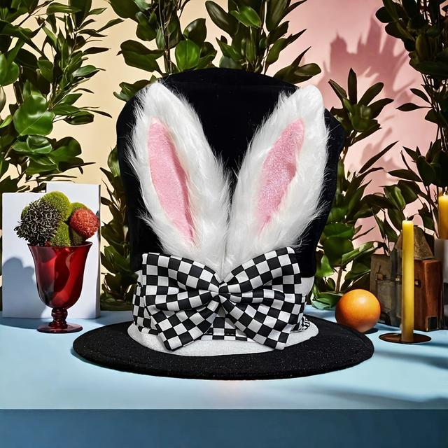 TEMU 1 stuk Hoge Hoed in Vintage Stijl, Geschikt voor Avondfeesten en Balevenementen, Modeaccessoire voor Vrouwen