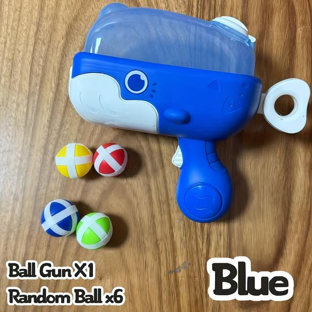 TEMU Elemmentes Bálna Alakú Ragadós Labda Kilövő, 3 Éves Kor Feletti Gyermekeknek, Véletlenszerű Labda Színek