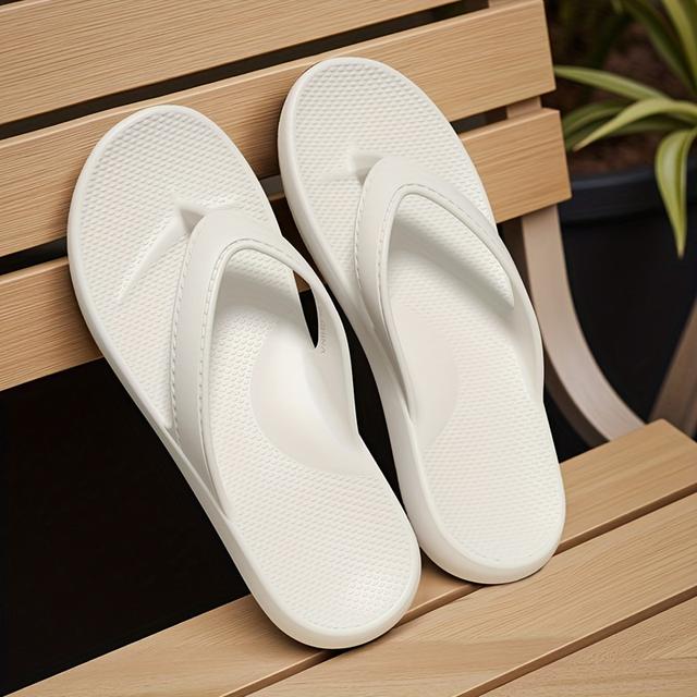 TEMU Summer Flip-flops For Men And Women, Suitable For Outdoor Wear, Featuring Thick Eva Soles For Beach Sandals