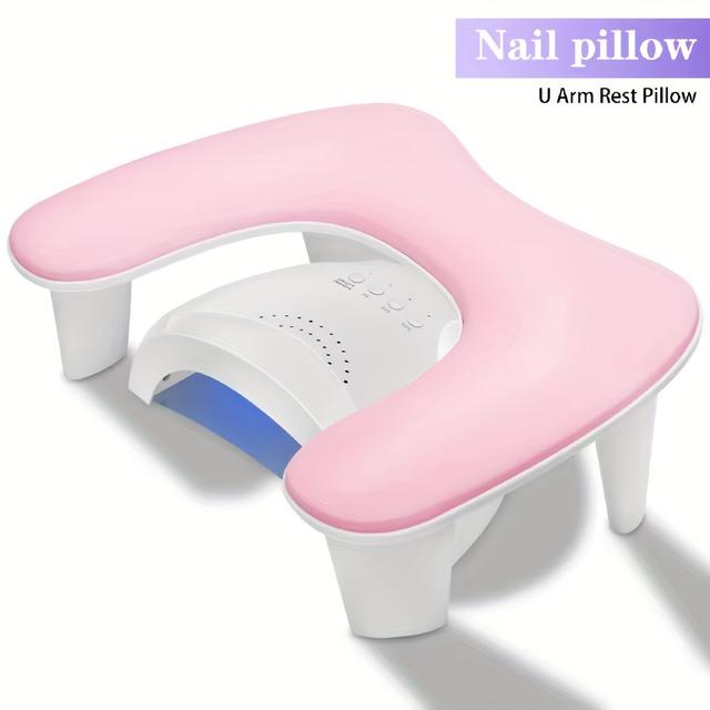 TEMU Hand Held Nail Care, 1pcs Hand Pillow U-shaped Nail Care Conforms To Ergonomics, Portable And Detachable Stand, Nap Pillow Pad Is Portable, With A Tilted Design, Pu Material