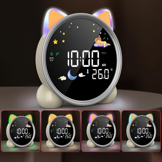TEMU Relógio Despertador Lemnoi para Crianças, Treinador de Infantil para , Relógio Despertador Infantil a Pilhas, Contagem Regressiva, , 3 Níveis de