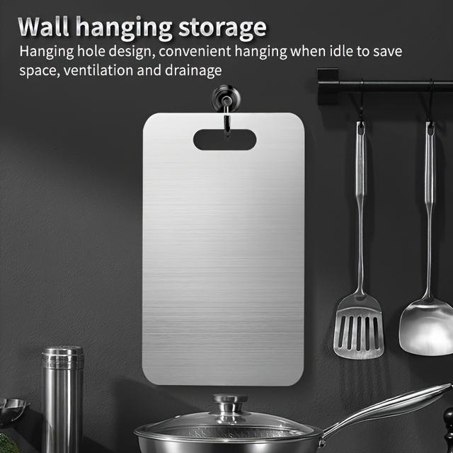 TEMU Lättrengjord skärbräda i | Hållbar och livsmedelssäker, köksbräda för grönsaker, frukt, kyckling och nötkött, silvery