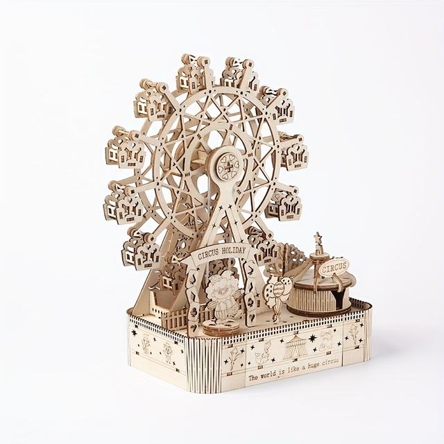 TEMU 1 Wooden Puzzle Relax Circus Holiday Wheel 3d Diy Gift