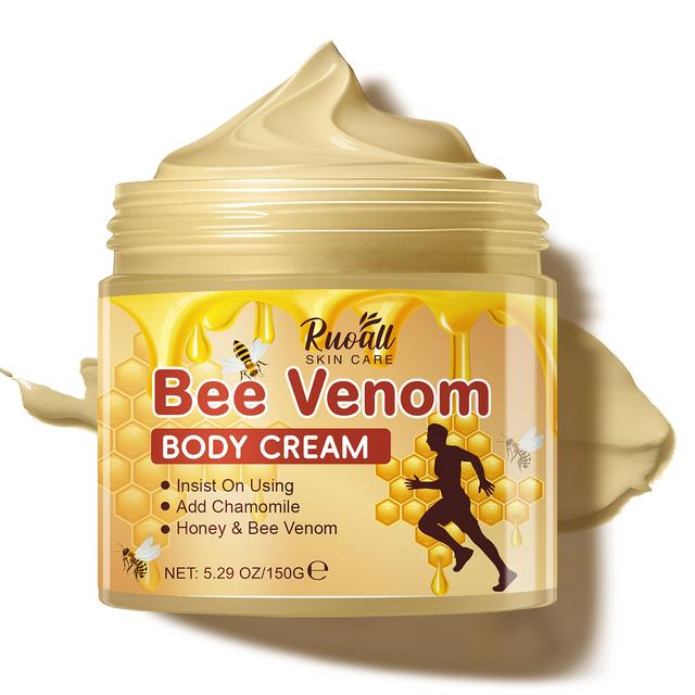 TEMU 150 جرام كريم تدليك الجسم بسم النحل، مناسب لليدين، القدمين، الساقين، الخصر، إلخ - يرطب بعمق، منعش وغير دهني، مناسب للبشرة الحساسة، لون بيج فاتح