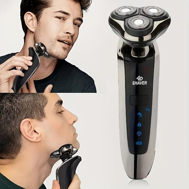 TEMU Elektrische Scheerapparaten voor Mannen, Oplaadbare Rotary Schermachines, 3D & Nat Elektroscheersysteem - Cadeau Voor Moederdag/ Verjaardag Echtgenoot Jongensvriend