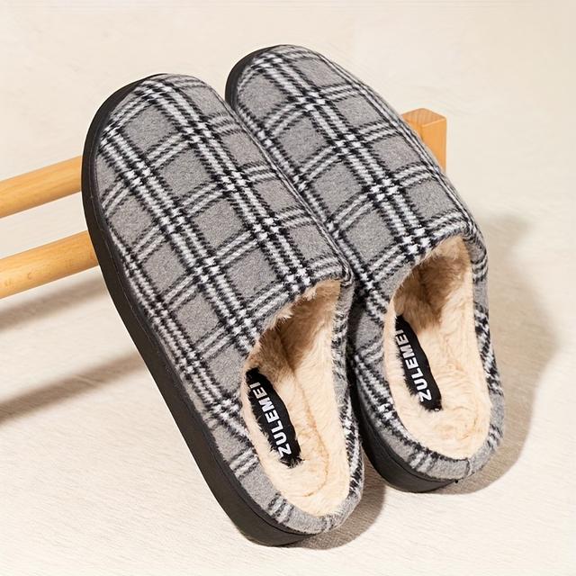 TEMU 's Home Warm Winter Slippers, Couple's Slippers, Thickened Non-slip Soft-bottomed Slippers