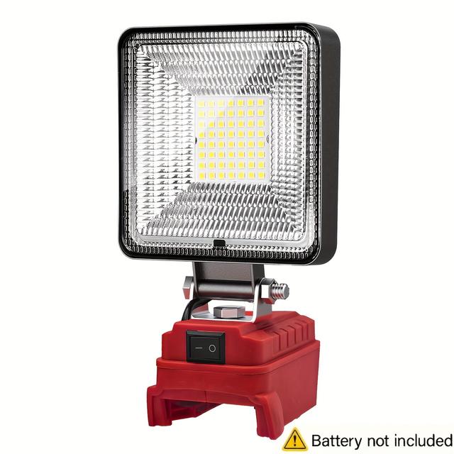 TEMU Led Work Light, Portable Floodlight With 2 Usb Charging Ports On , Ip65 Waterproof, Suitable For Outdoor, Camping, Car Repair, Emergency And Work Site Lighting (batteries Not Included)