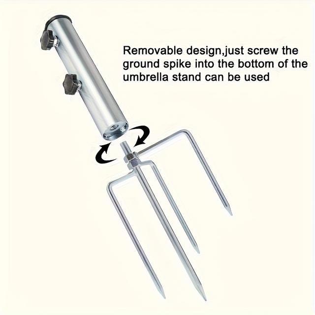 TEMU Soporte de paraguas de hierro para exteriores de resistencia con para suelo, soporte de sombrilla de playa, tacos de fijación robustos para uso en patio, jardín y alrededor de la piscina