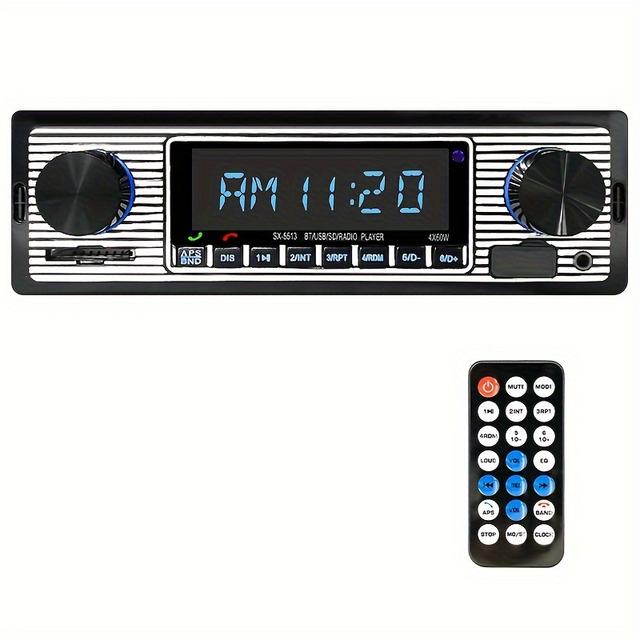 TEMU 1 Din Car Radio Stereo Fm Wireless Mp3 Audio Player With For Cellphones, Digital Usb/sd And In-dash Aux Input, Without Battery