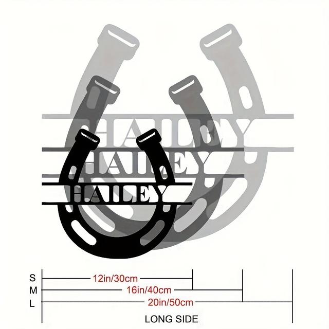 TEMU Custom Horse Name Metal Plaque - Decor & Equestrian Gifts, No Power Needed, Horse Lover Gifts