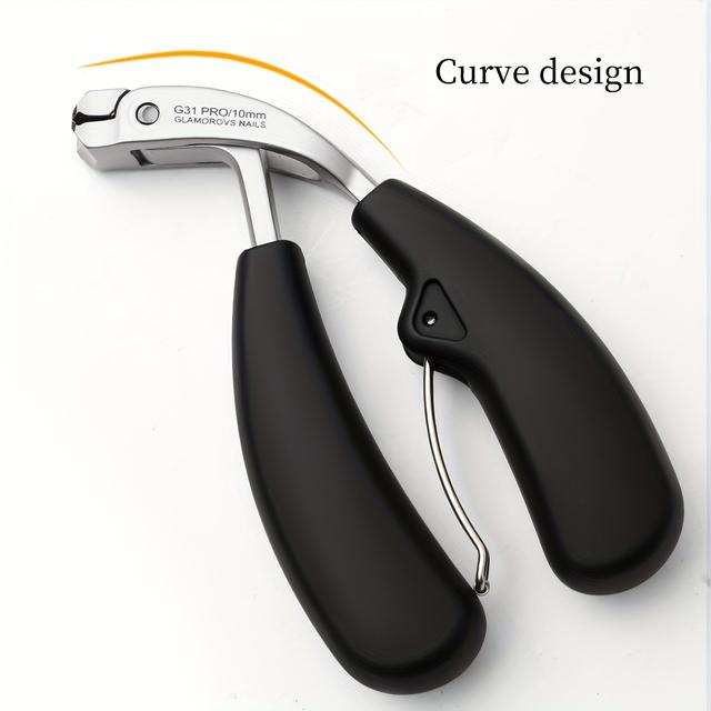 TEMU 1pc G31 Premium Nail Clippers, With Stainless Steel Blade, Edge & Wide Opening For Thick Nails, Long Handle, Arc Shape Cuticle Trimmer