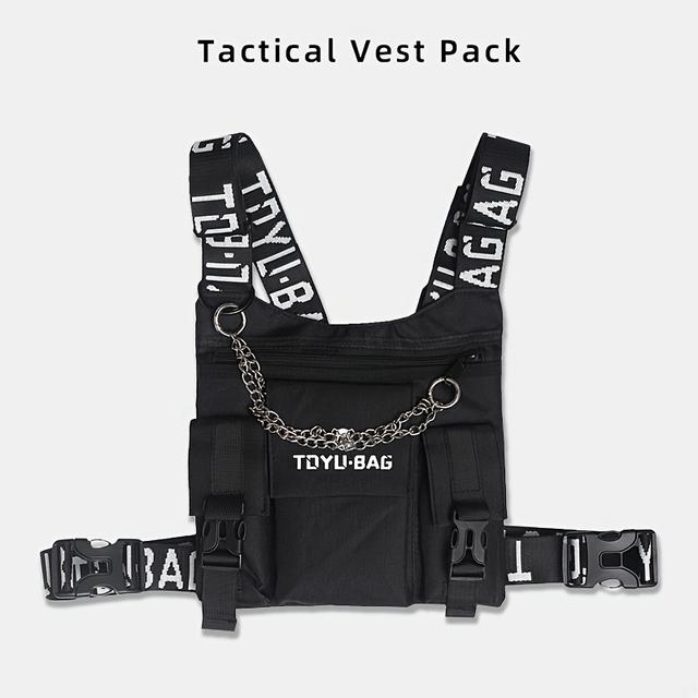 TEMU 1pc Fashion Hip-hop Streetwear Vest Women's Chest Bag, Lightweight Travel Hiking Outdoor Sports Chest Bag